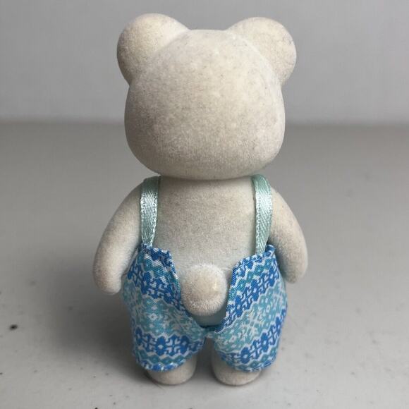 Calico Critters Snowfluff Polar Bear Dad Blue Bibs 3" Toy Figurine Collectible - Picture 4 of 7
